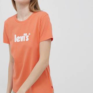 Bavlnené tričko Levi's oranžová farba,