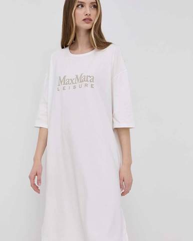 Šaty Max Mara Leisure biela farba, mini, oversize