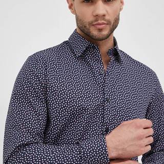Bavlnená košeľa Michael Kors pánska, ružová farba, slim, s klasickým golierom