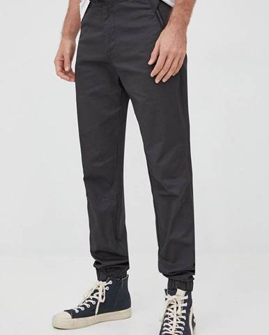 Bavlnené nohavice Sisley pánske, čierna farba, jogger