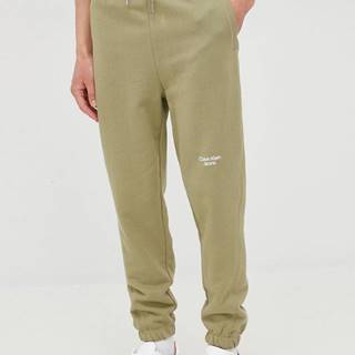 Bavlnené nohavice Calvin Klein Jeans pánske, zelená farba, jednofarebné