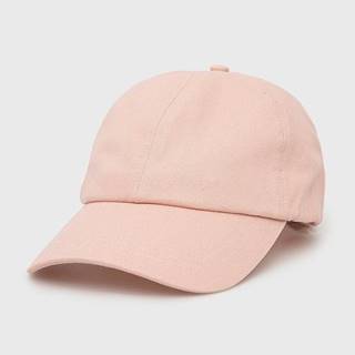 Bavlnená čiapka Outhorn ružová farba, jednofarebná