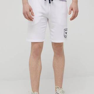 Šortky Emporio Armani Underwear pánske, biela farba, melanžové