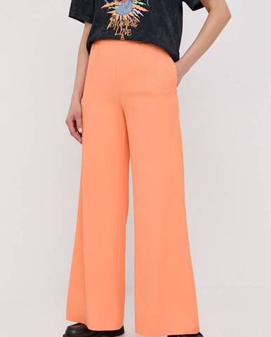 Nohavice Patrizia Pepe dámske, oranžová farba, široké, vysoký pás
