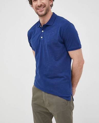Bavlnené polo tričko Pepe Jeans Fenton tmavomodrá farba, jednofarebné