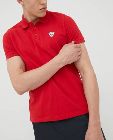 Bavlnené polo tričko Rossignol červená farba, jednofarebné