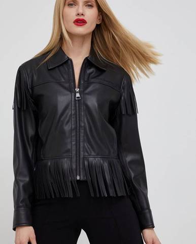 Bunda Karl Lagerfeld dámska, čierna farba, prechodná