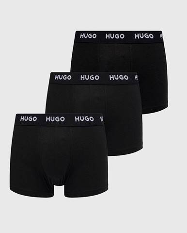 Boxerky HUGO (3-pak) pánske, čierna farba
