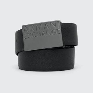 Obojstranný kožený opasok Armani Exchange pánsky, čierna farba