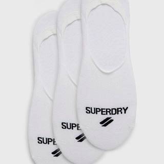 Ponožky Superdry (3-pak) pánske, biela farba