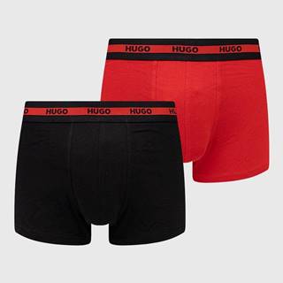 Boxerky HUGO (2- pack) pánske, červená farba