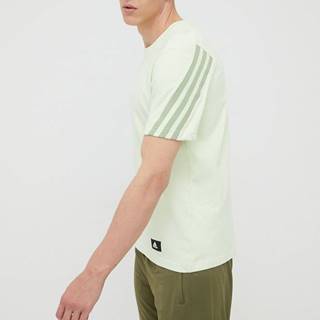 Tričko adidas Performance pánske, zelená farba, jednofarebné