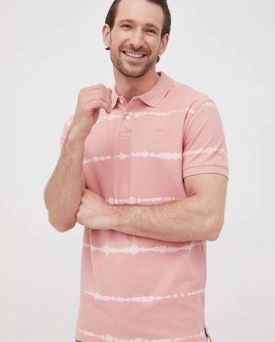 Bavlnené polo tričko Pepe Jeans Farrell ružová farba, vzorované