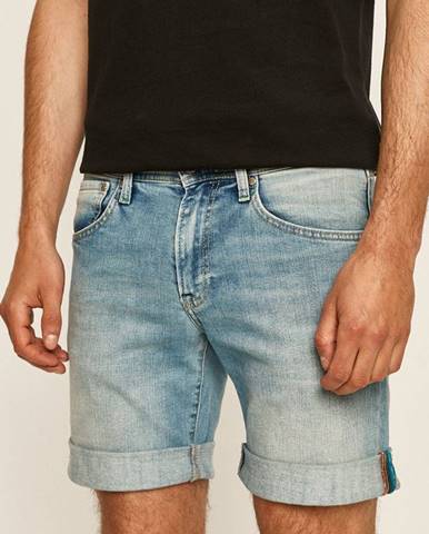 Pepe Jeans - Rifľové krátke nohavice Cane