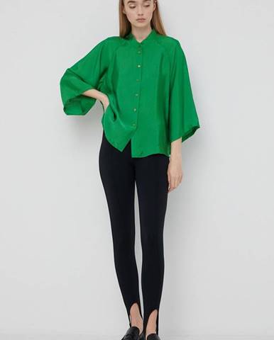 Košeľa Gestuz dámska, zelená farba, jednofarebná