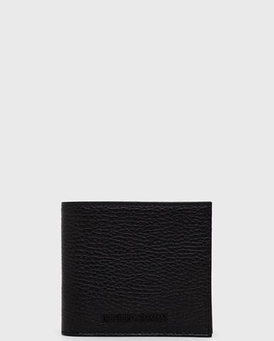Kožená peňaženka Emporio Armani pánska, čierna farba