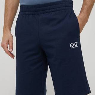 Bavlnené šortky EA7 Emporio Armani pánske, tmavomodrá farba,