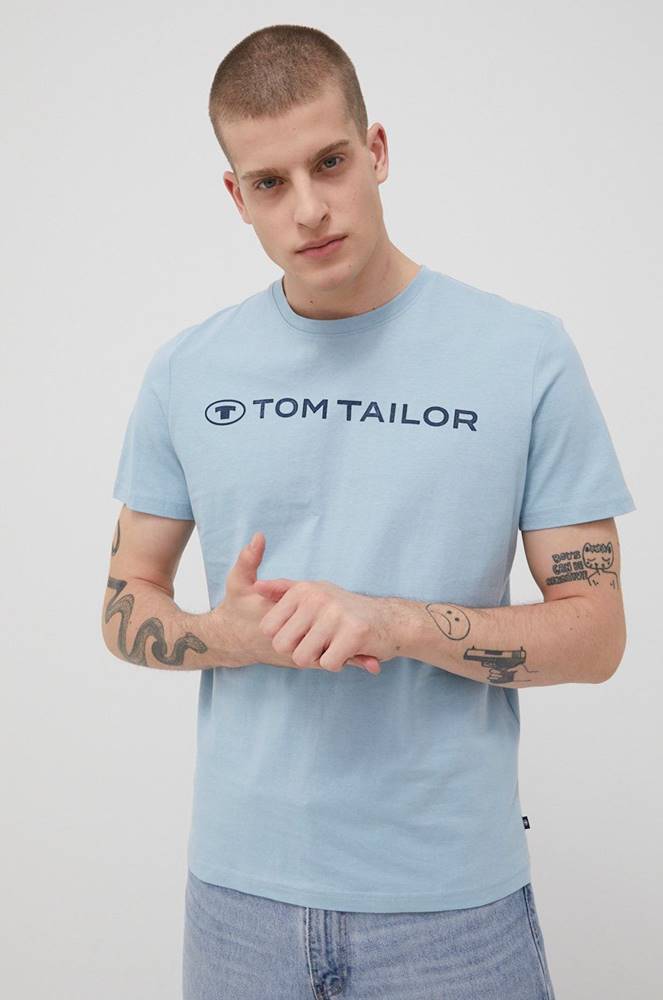 Bavlnené tričko Tom Tailor s potlačou