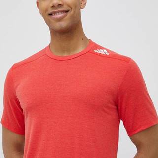 Tréningové tričko adidas Performance Designed For Training červená farba, jednofarebné