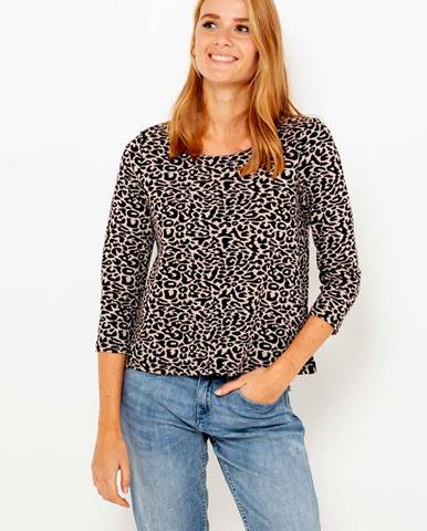 Krémové tričko s leopardím vzorom CAMAIEU