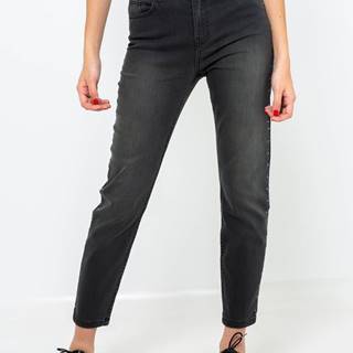 Tmavošedé skrátené slim fit rifle CAMAIEU