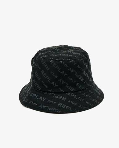 Čierny pánsky klobúk s motívom Replay