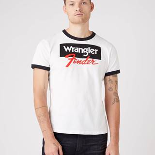 Čierno-biele pánske tričko s potlačou Wrangler