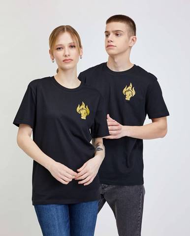 Čierne unisex tričko s potlačou DOBRO. pro Viki
