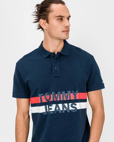 Tommy Jeans Block Stripe Polo tričko Modrá