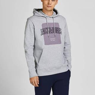 Svetlošedá žíhaná mikina s kapucou Jack & Jones Artist