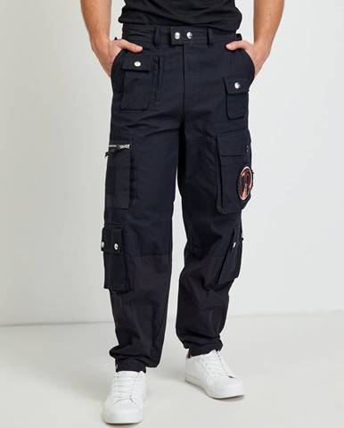 Čierne pánske nohavice s vreckami Diesel Cyan