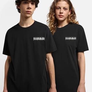 Čierne unisex voľné tričko s potlačou NAPAPIJRI S-Quintino
