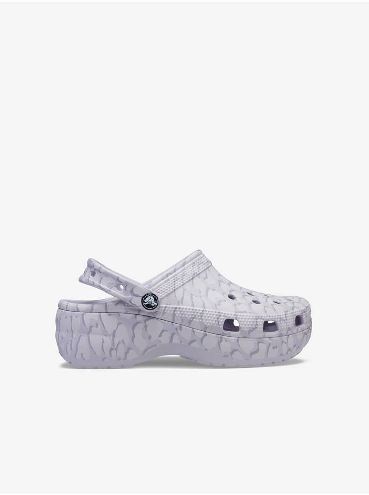 Svetlofialové dámske vzorované papuče Crocs