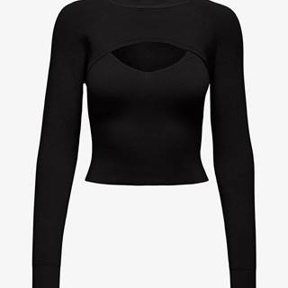 Čierny rebrovaný sveter/top 2v1 Jacqueline de Yong Sibba
