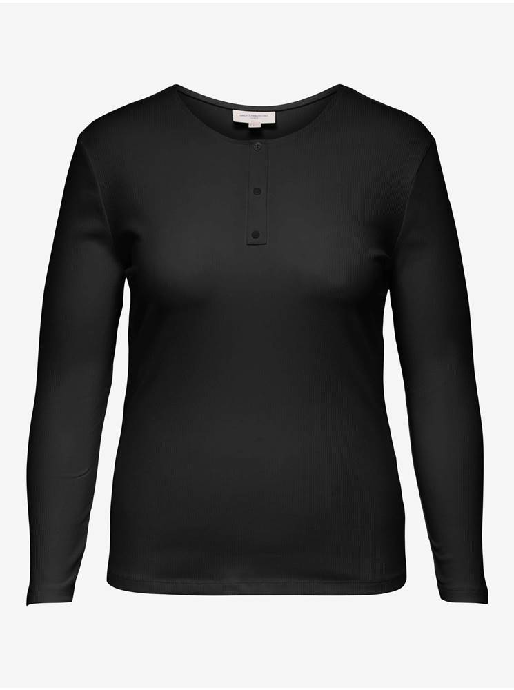 Čierne basic tričko s dlhým rukávom ONLY CARMAKOMA Adda