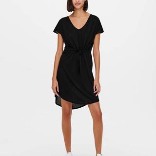 Čierne šaty s véčkovým výstrihom Jacqueline de Yong Dalila