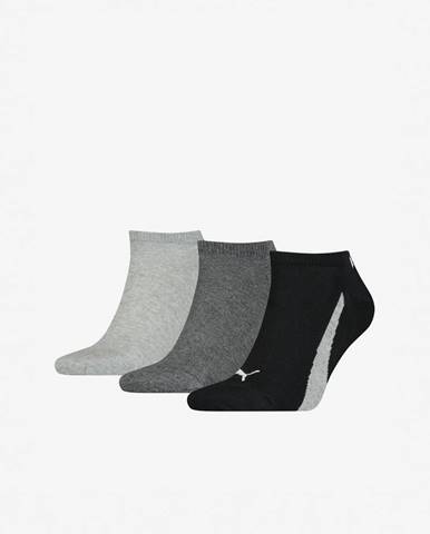 Sada troch párov ponožiek v šedej a čiernej farbe Puma