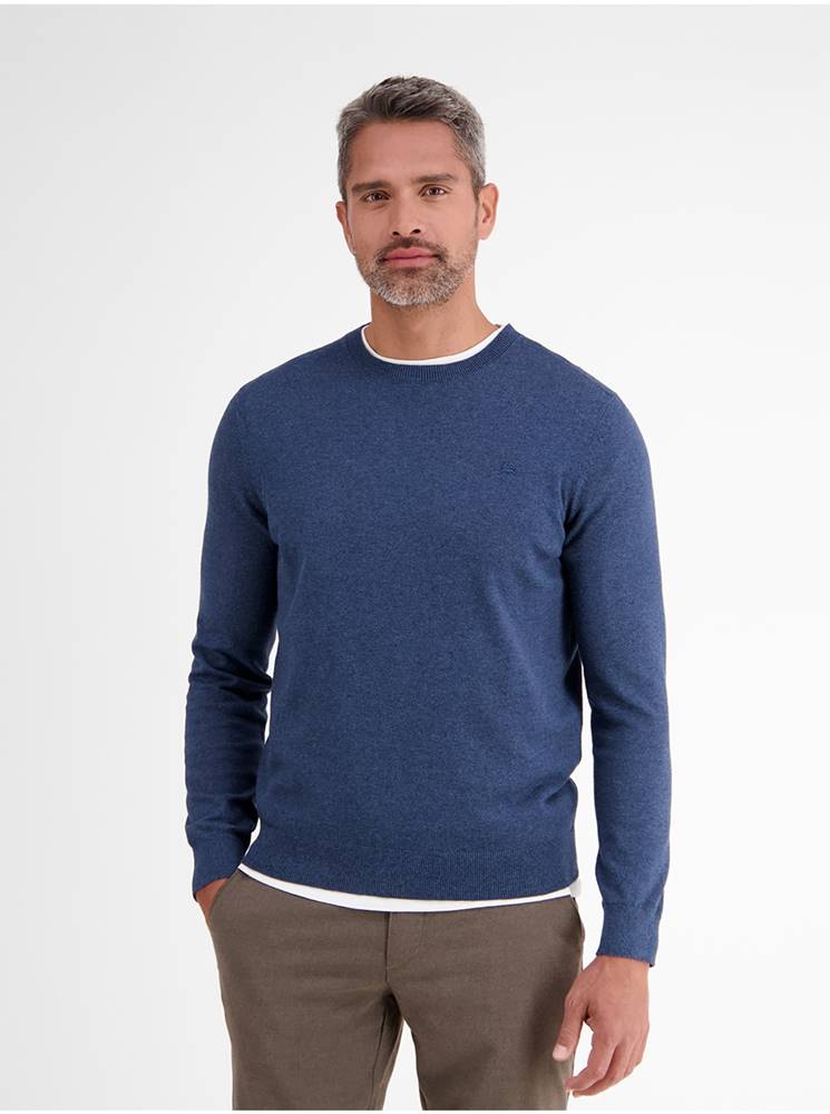 Modrý pánsky basic sveter