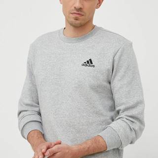 Mikina adidas pánska, šedá farba, s nášivkou