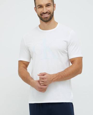 Pyžamové tričko Calvin Klein Underwear biela farba, s potlačou