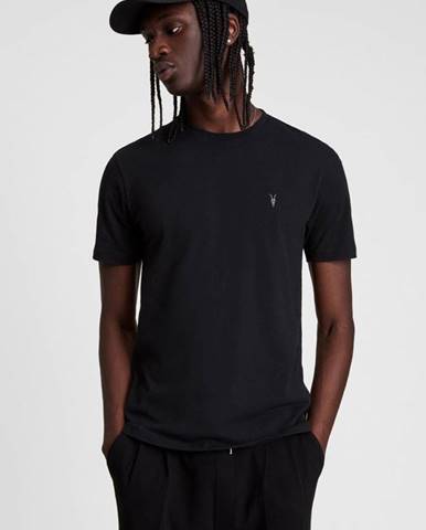Tričko AllSaints pánske, čierna farba, jednofarebné