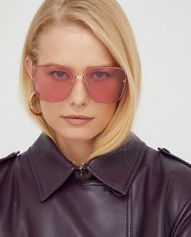 Slnečné okuliare Alexander McQueen dámske, ružová farba