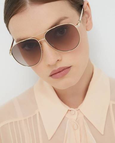Slnečné okuliare Gucci dámske, zlatá farba