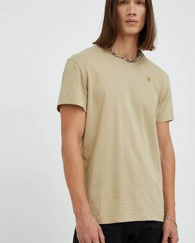 Bavlnené tričko G-Star Raw béžová farba, jednofarebné