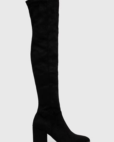 Vysoké čižmy Steve Madden Jacey dámske, čierna farba, na podpätku