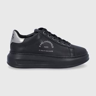 Kožená obuv Karl Lagerfeld čierna farba, na platforme