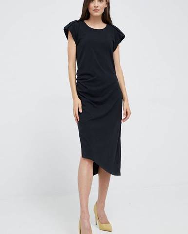 Šaty Lauren Ralph Lauren čierna farba, maxi, rovný strih