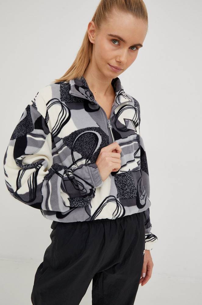 Mikina Reebok Classic dámska, šedá farba, vzorovaná