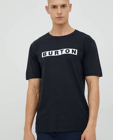 Bavlnené tričko Burton čierna farba, s potlačou