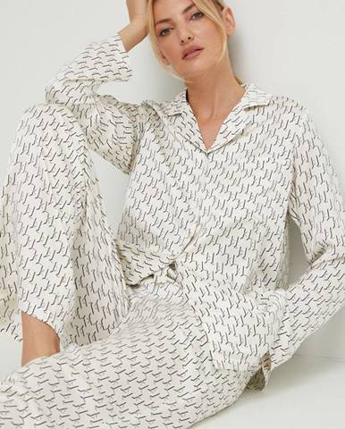 Pyžamo Karl Lagerfeld dámska, béžová farba